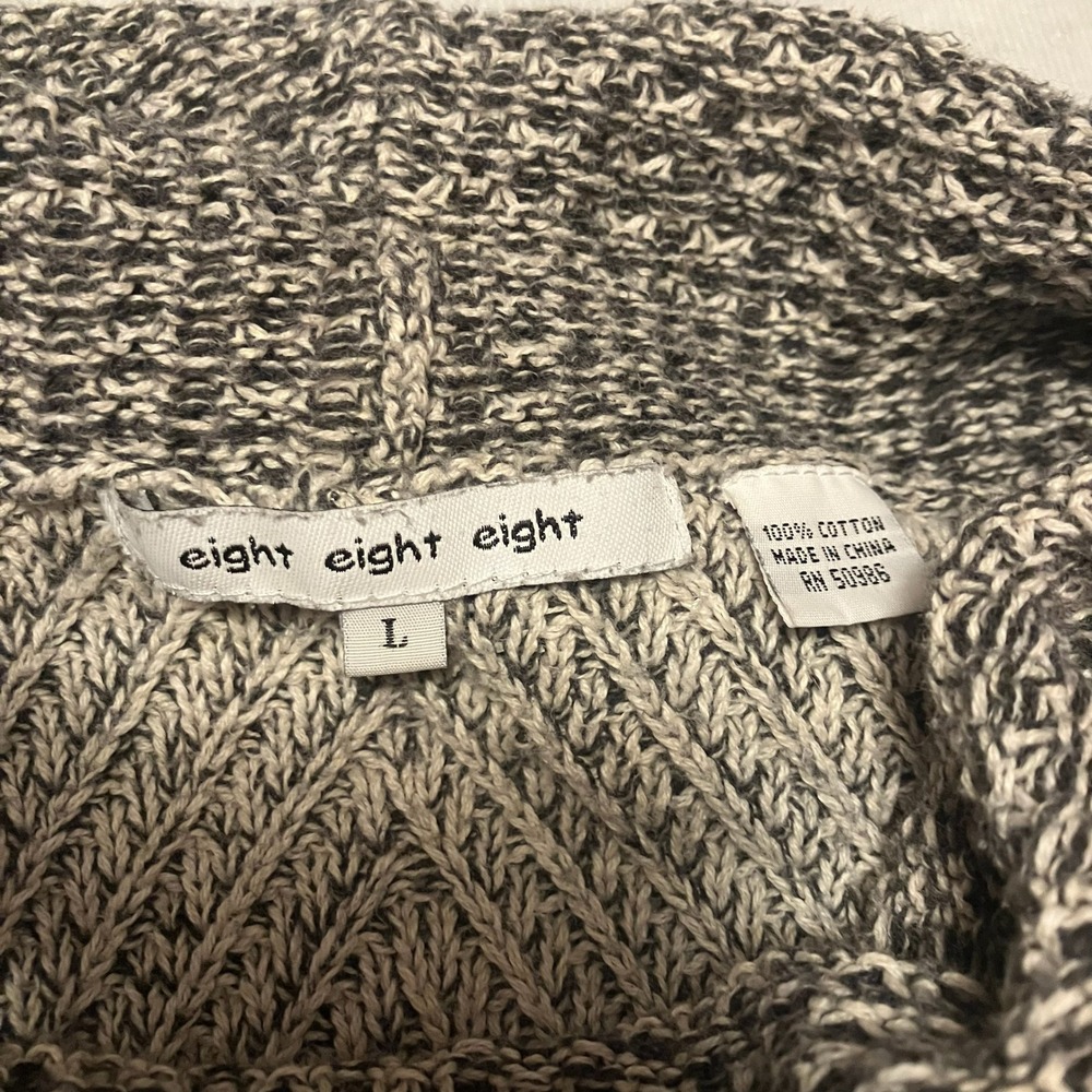 Eight Eight Eight Womens Gray Cotton Cowl Neck Sharkbite Hem Tunic Sweater Large - Picture 13 of 15